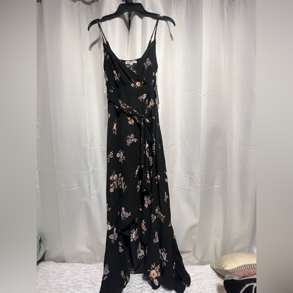 Inspired hearts black floral dress